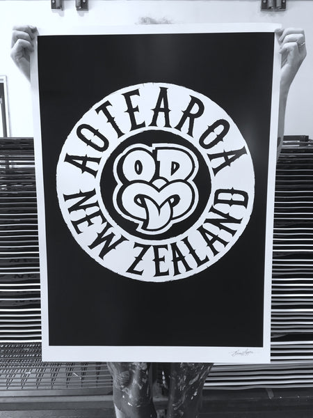 Hand Signed Screen Printed Aotearoa Poster